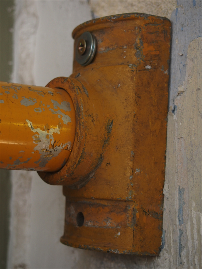 New York feu dont walk americain vintage USA jaune d'origine avec fixations murale – Image 12