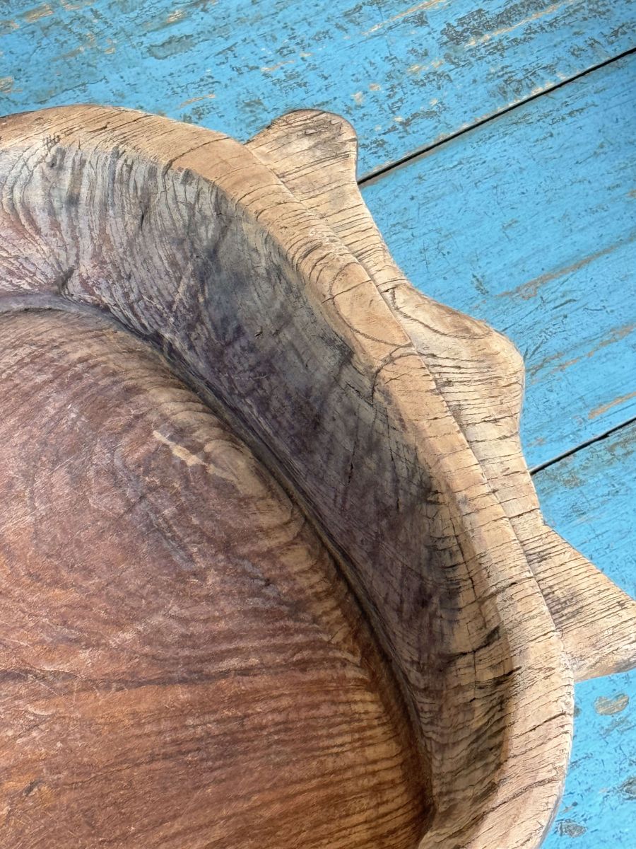 large platter, antique Parat, wooden top - Image 3