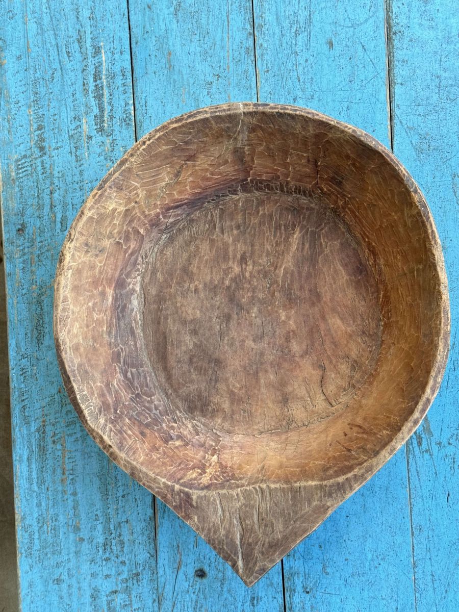 large platter, antique Parat, wooden top - Image 2