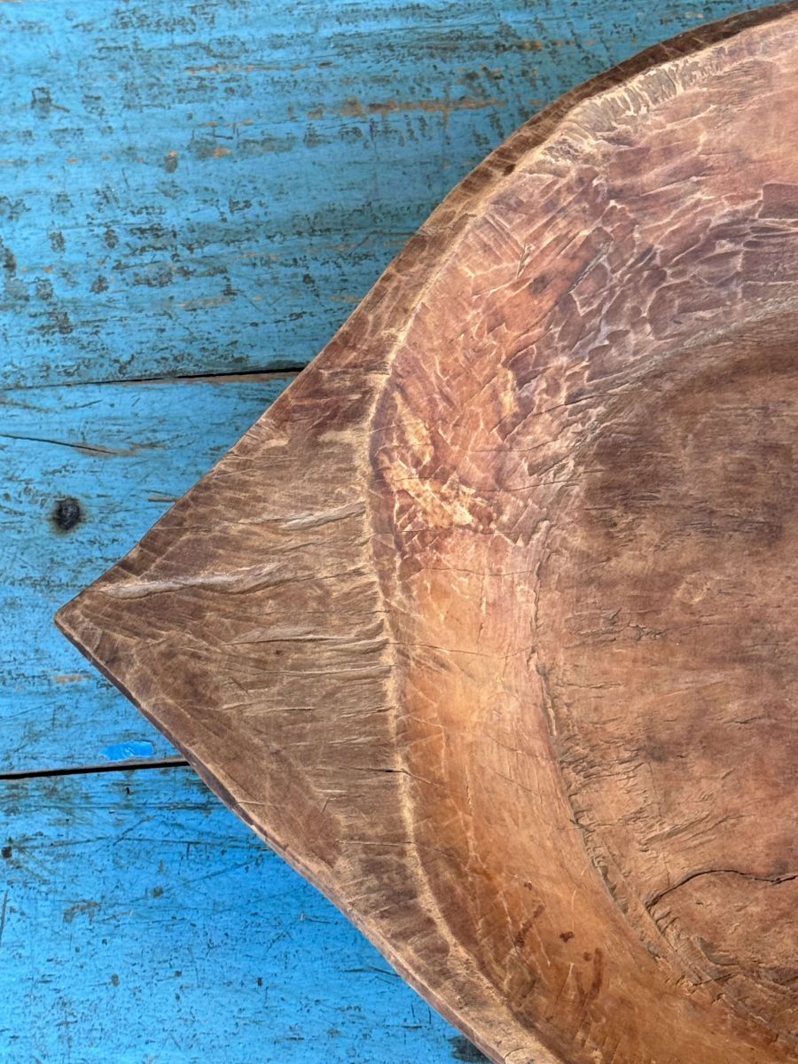 large platter, antique Parat, wooden top - Image 3