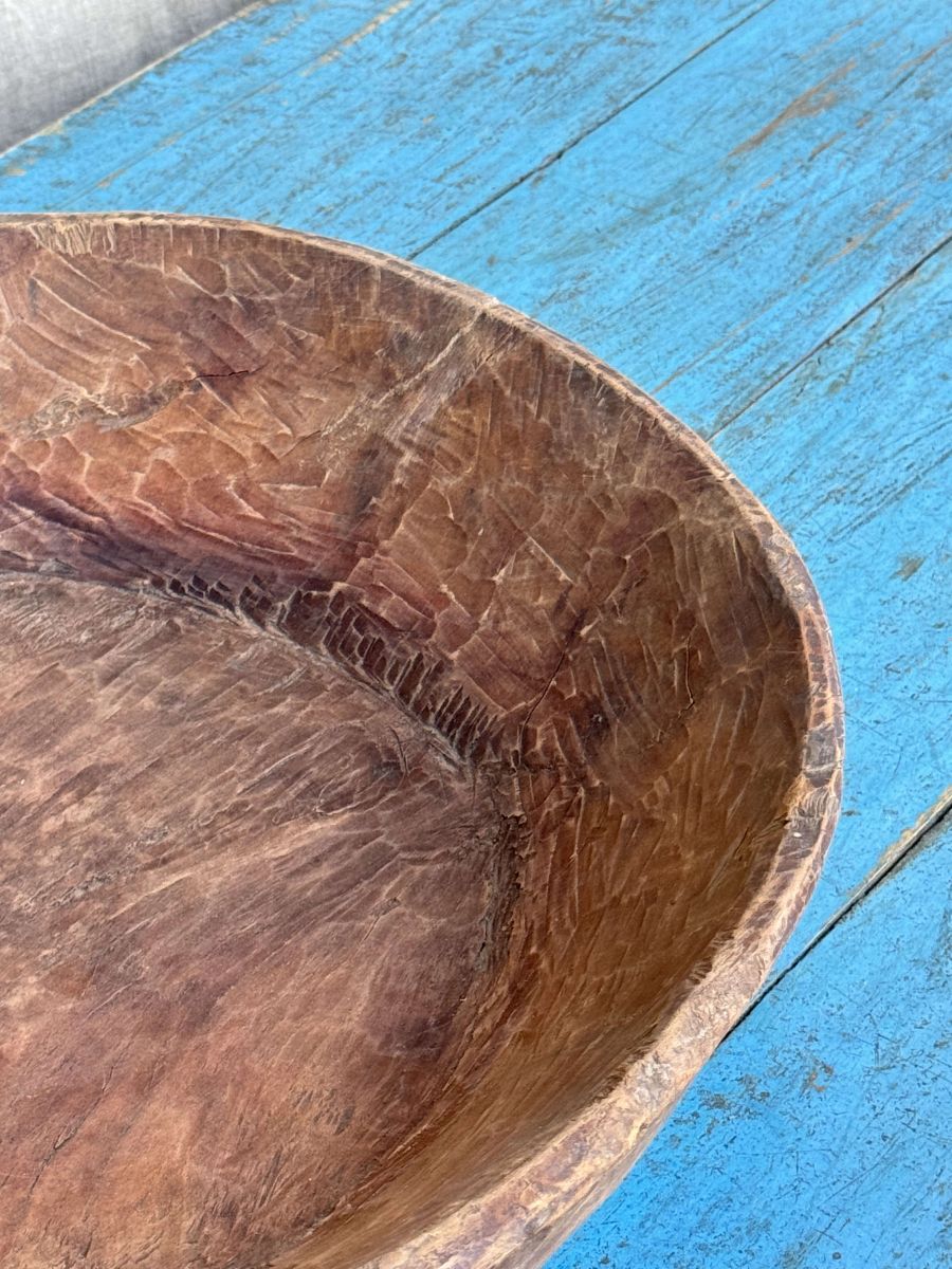 large platter, antique Parat, wooden top - Image 4