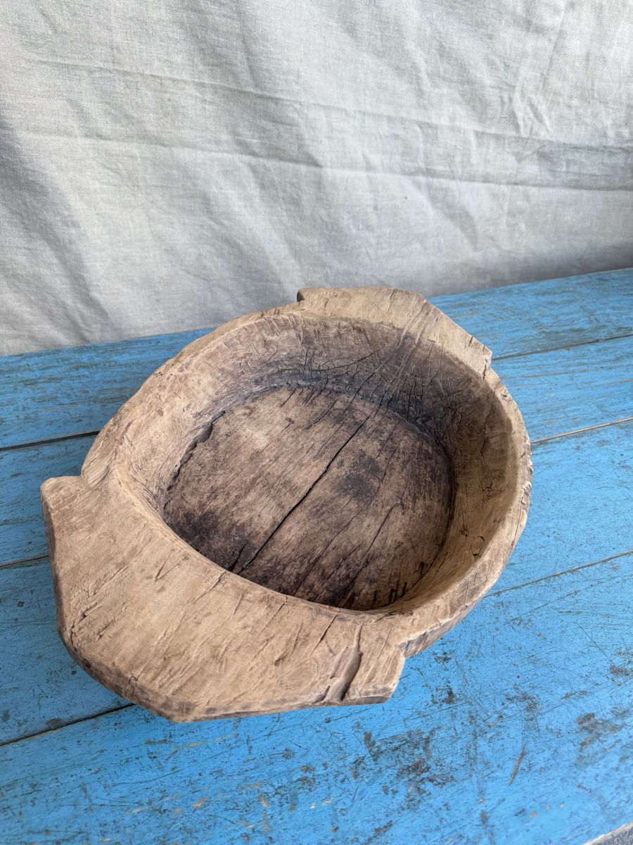 large platter, antique Parat, wooden top - Image 2