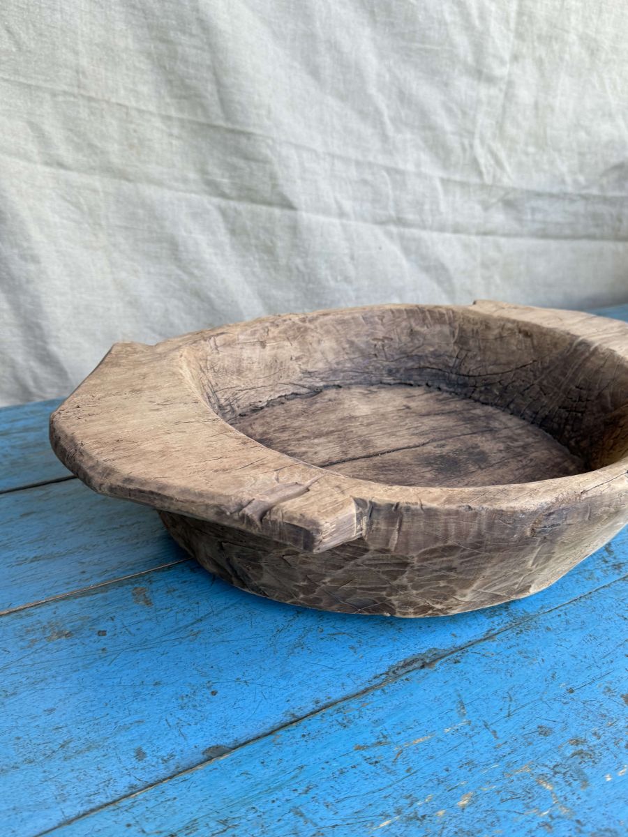 large platter, antique Parat, wooden top - Image 3