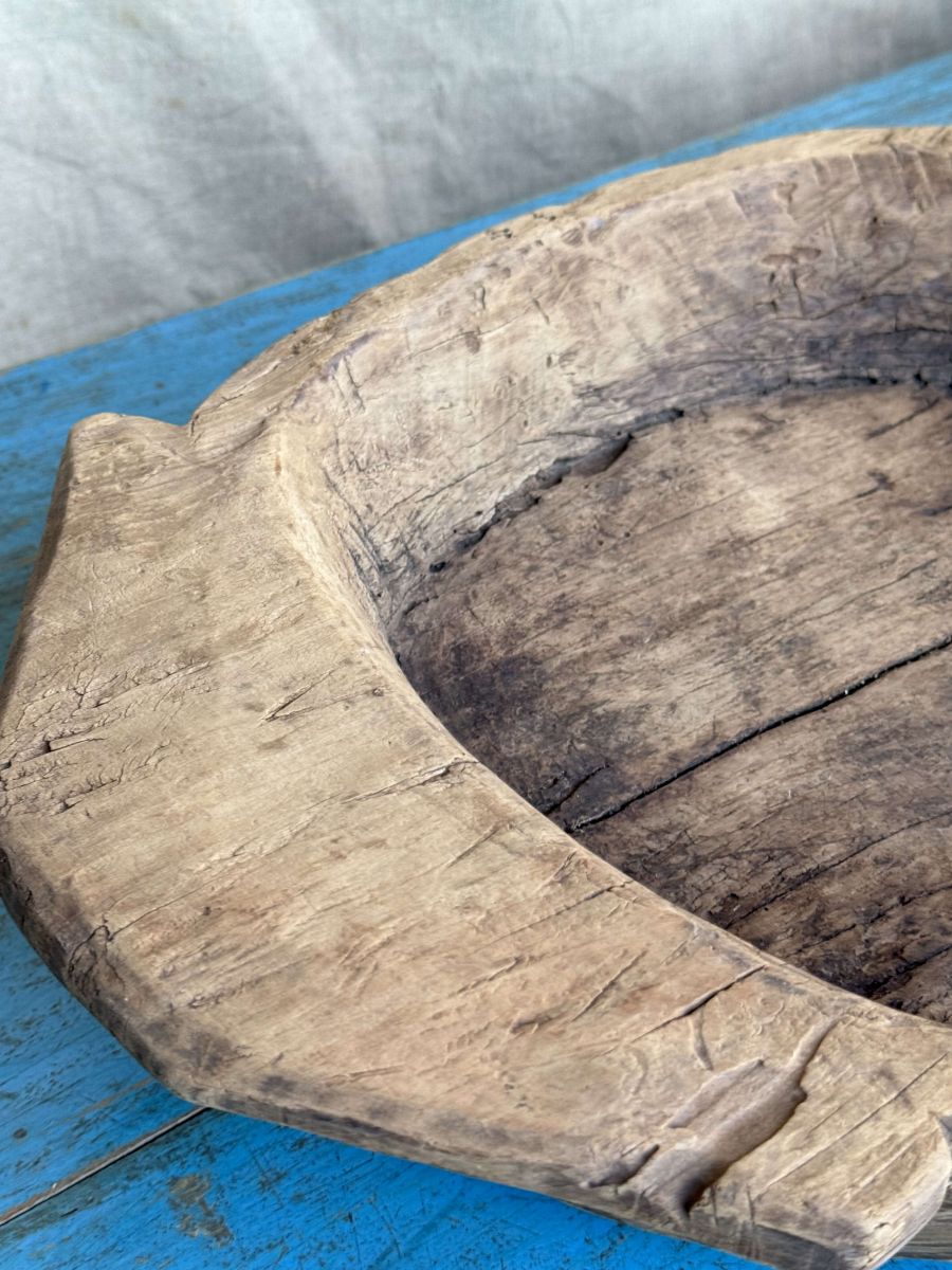 large platter, antique Parat, wooden top - Image 5