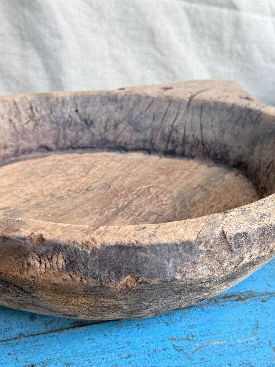 large platter, antique Parat, wooden top - Image 3