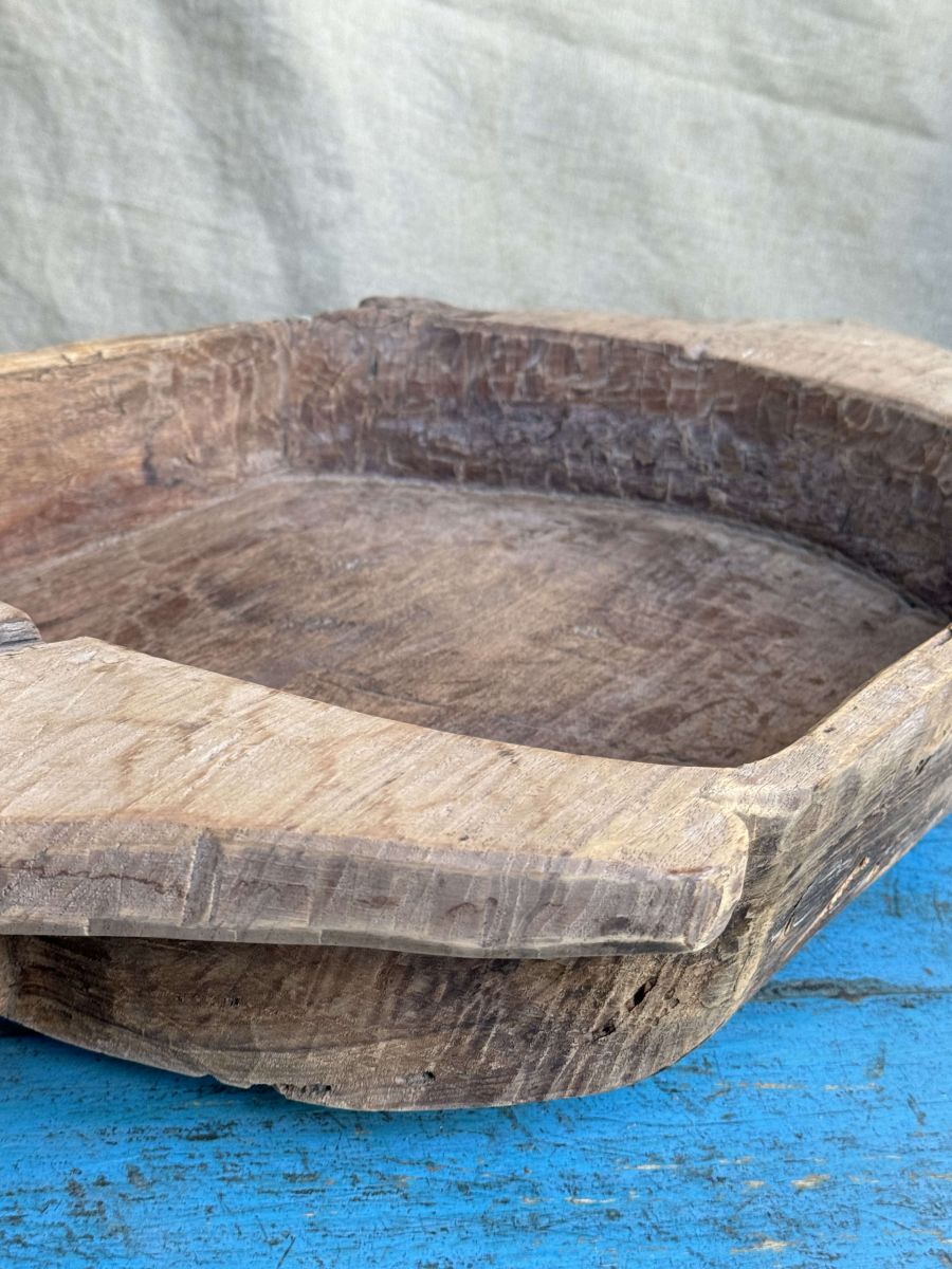 large platter, antique Parat, wooden top - Image 4