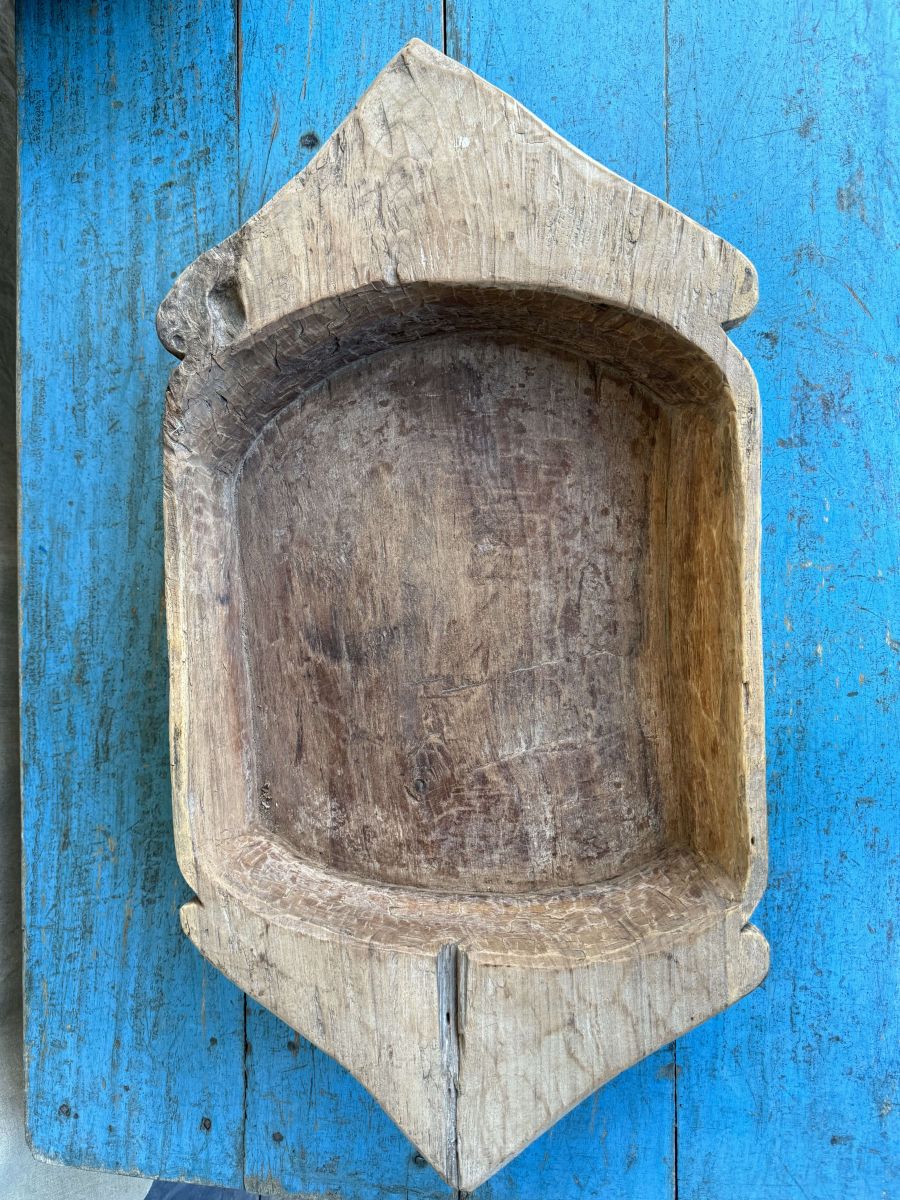 large platter, antique Parat, wooden top - Image 5