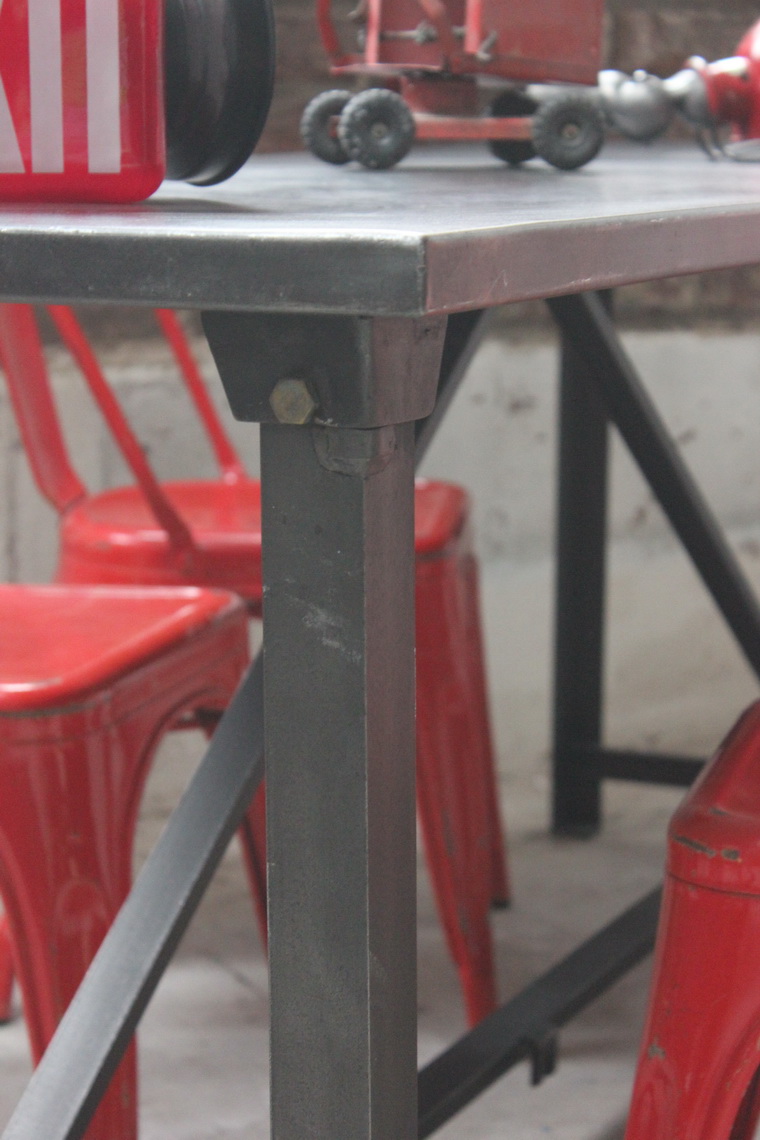 Table ou bureau metal industriel des annees 50 militaire – Image 7