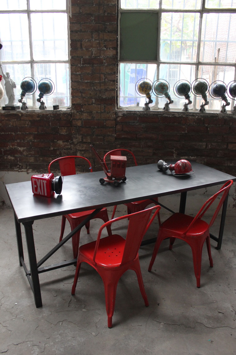 Table ou bureau metal industriel des annees 50 militaire – Image 14