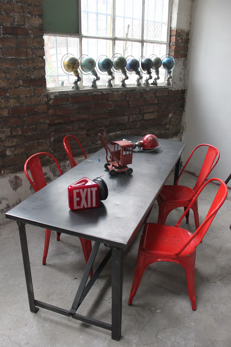 Table ou bureau metal industriel des annees 50 militaire – Image 15