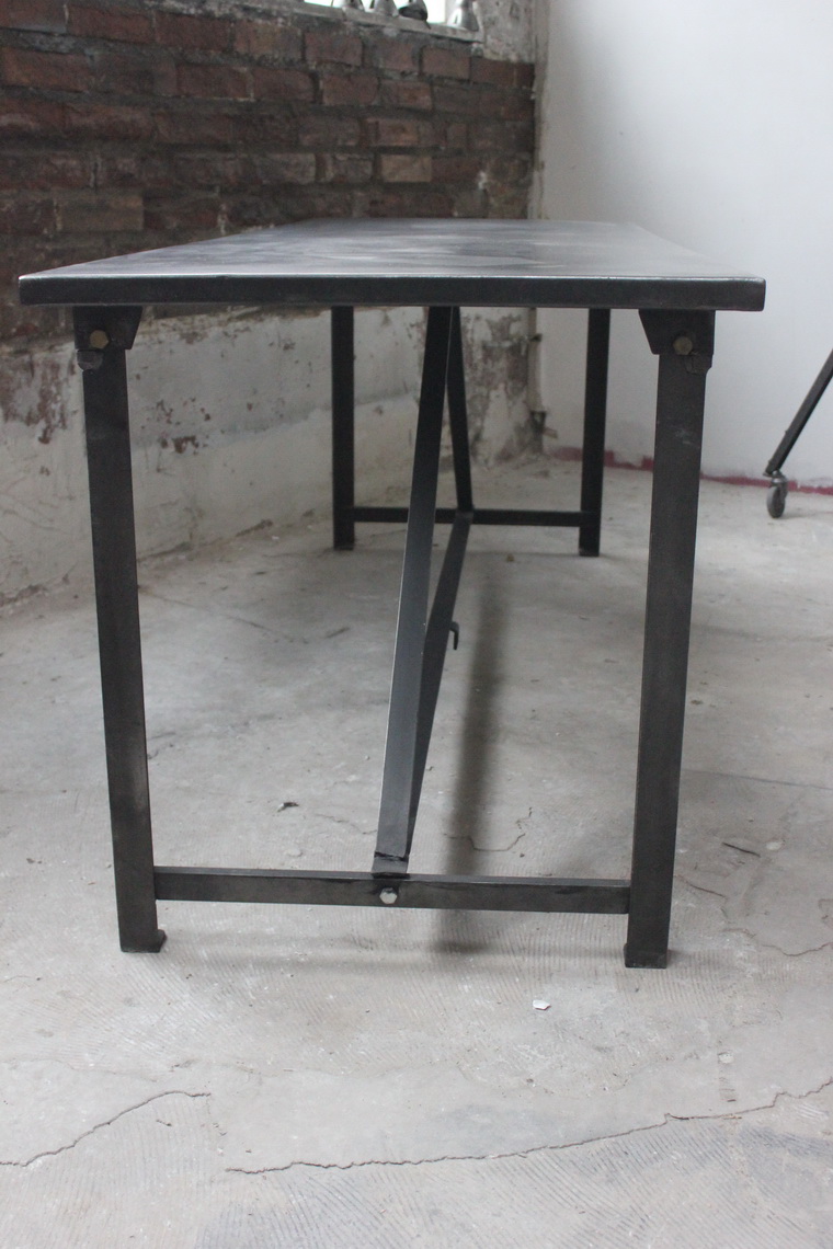 Table ou bureau metal industriel des annees 50 militaire – Image 9