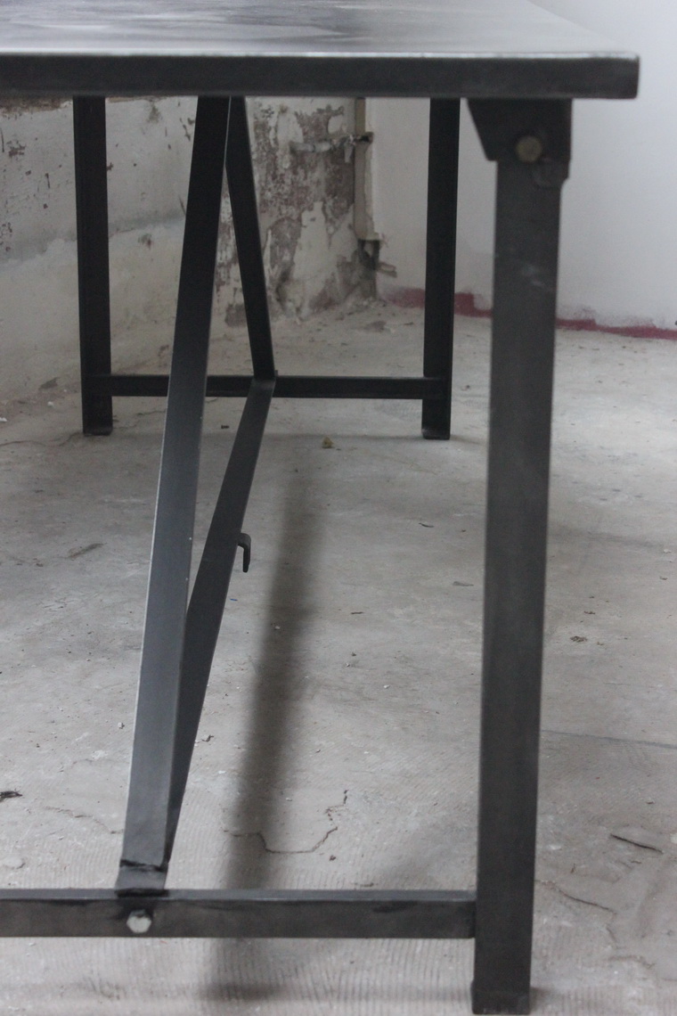 Table ou bureau metal industriel des annees 50 militaire – Image 10