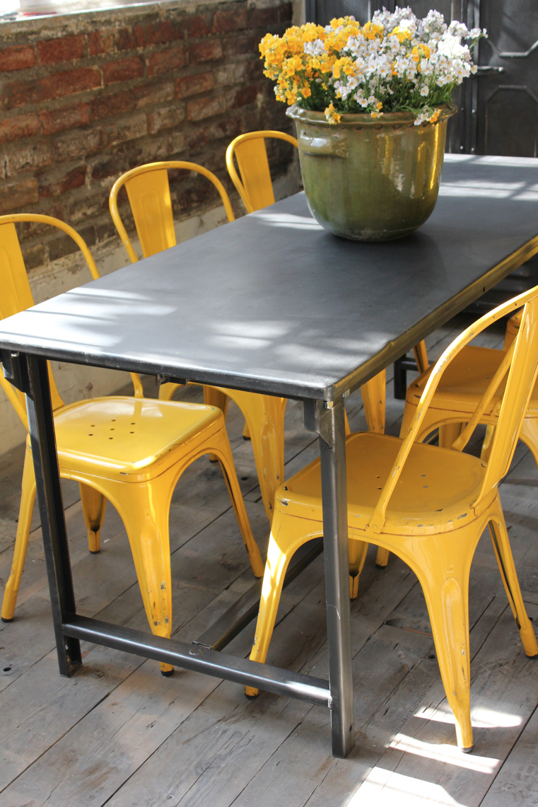 Table ou bureau metal industriel des annees 50 militaire finition metal – Image 6