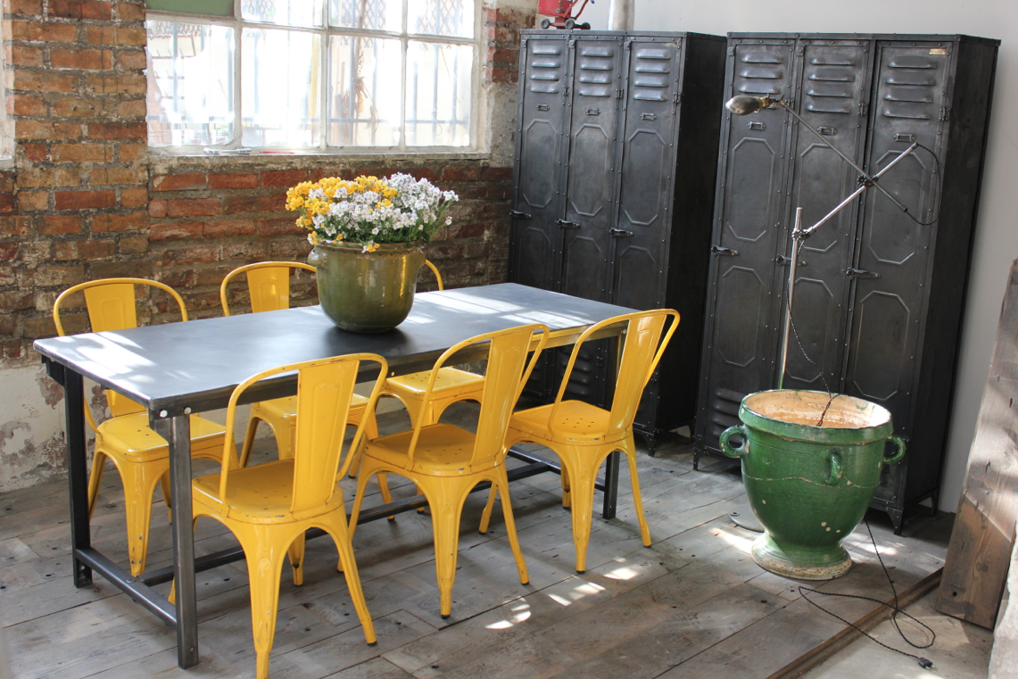 Table ou bureau metal industriel des annees 50 militaire finition metal – Image 13