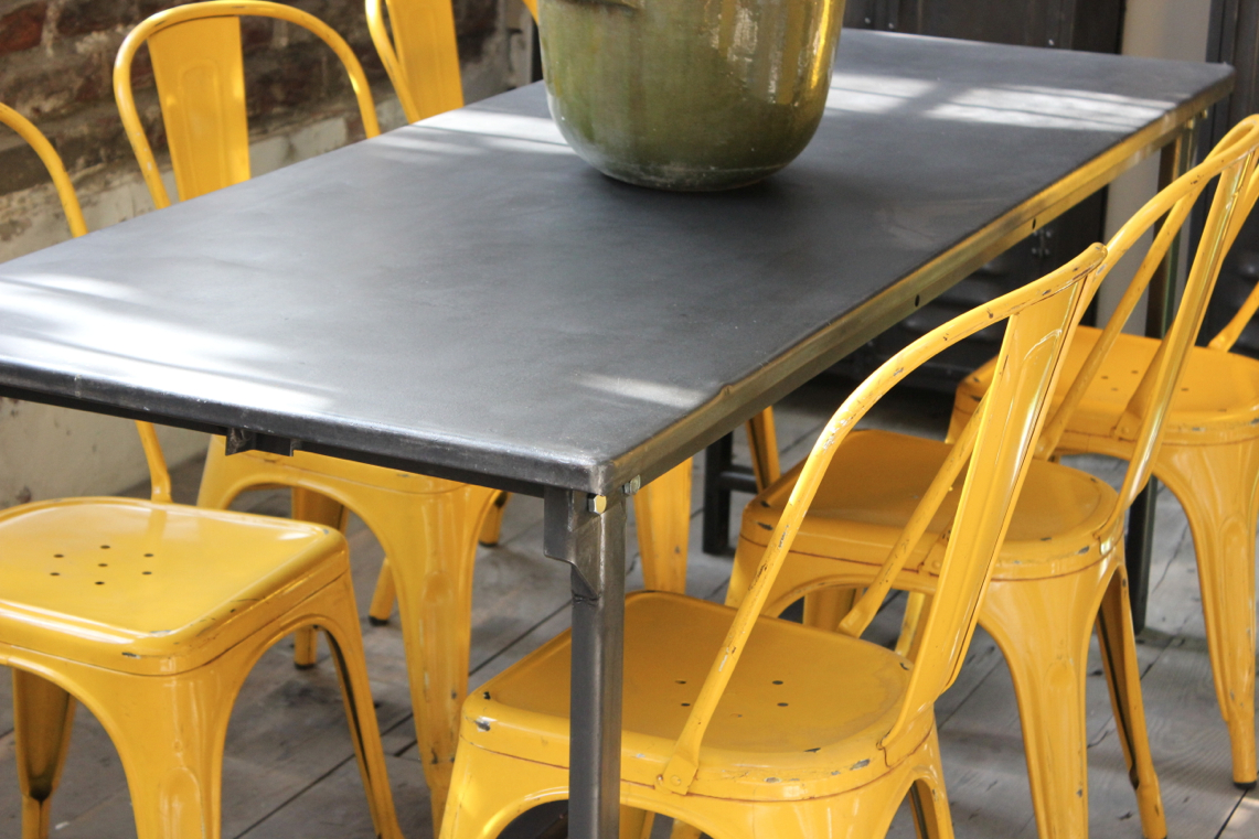 Table ou bureau metal industriel des annees 50 militaire finition metal – Image 7