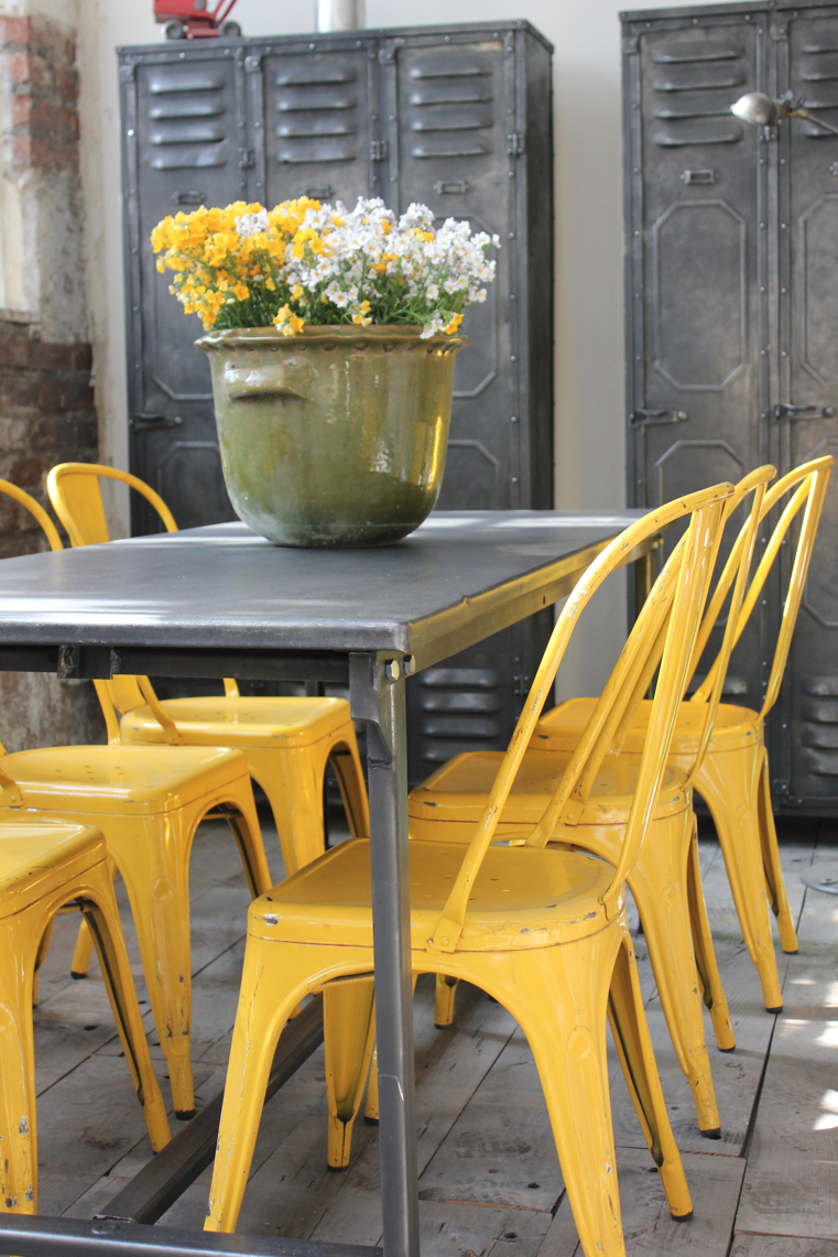 Table ou bureau metal industriel des annees 50 militaire finition metal – Image 14