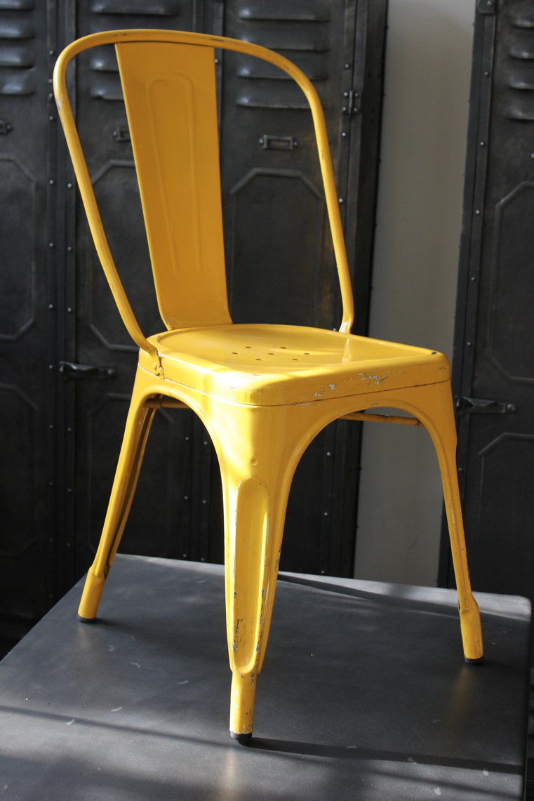 4 ancienne Chaise TOLIX Xavier Pauchard jaune des annees 50 tarif pour les 4 chaises – Image 7