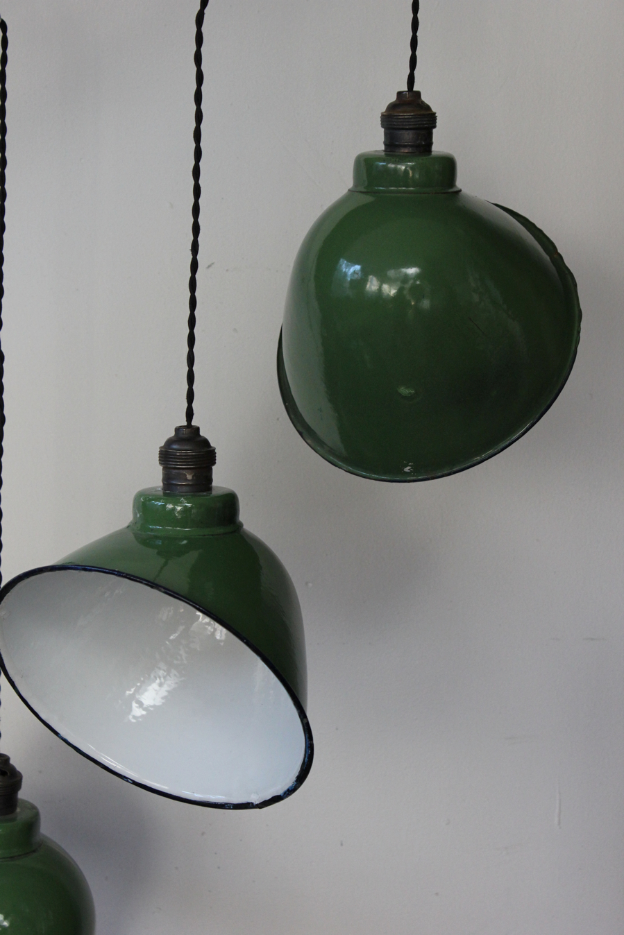 abat jour emaillee lampe industrielle vert bouteille – Image 6
