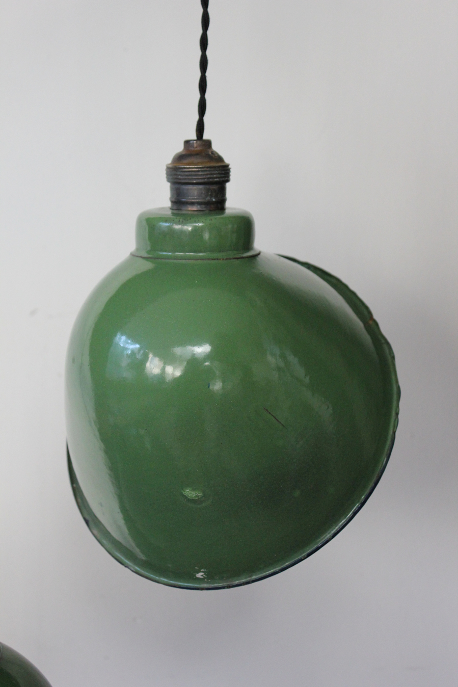 abat jour emaillee lampe industrielle vert bouteille – Image 3