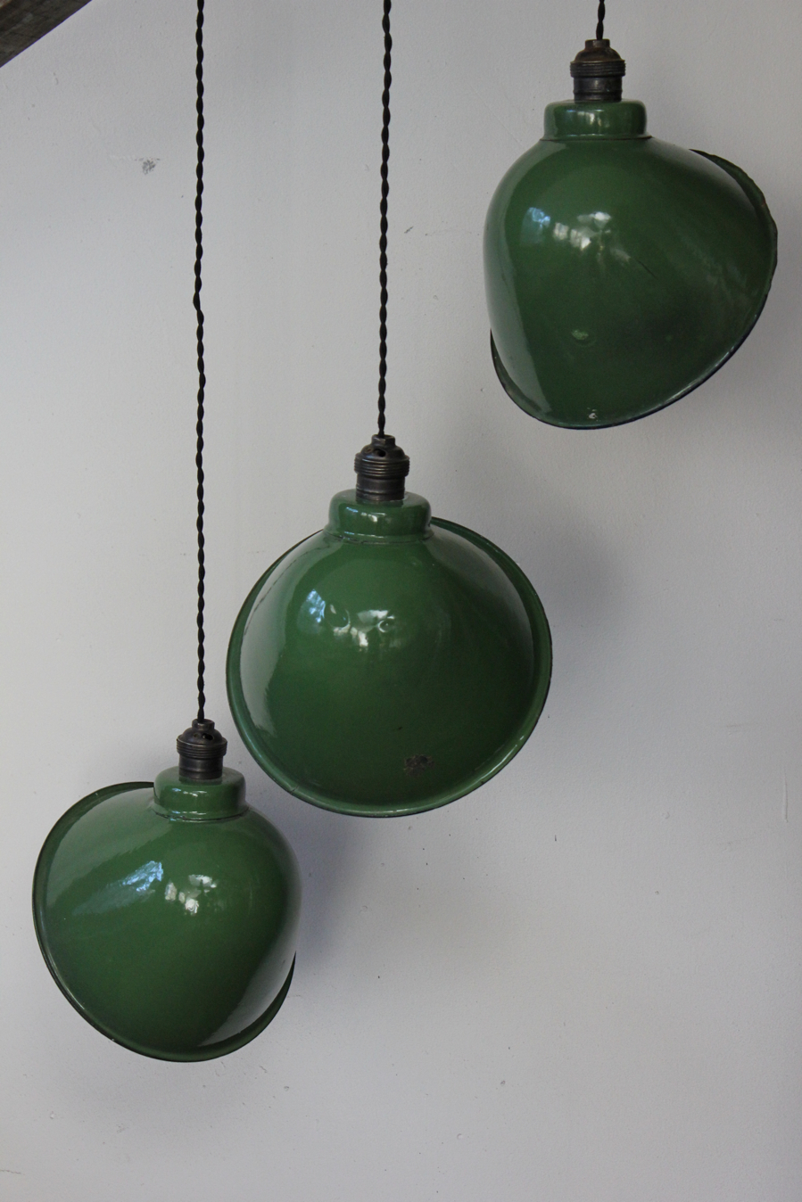 abat jour emaillee lampe industrielle vert bouteille – Image 4