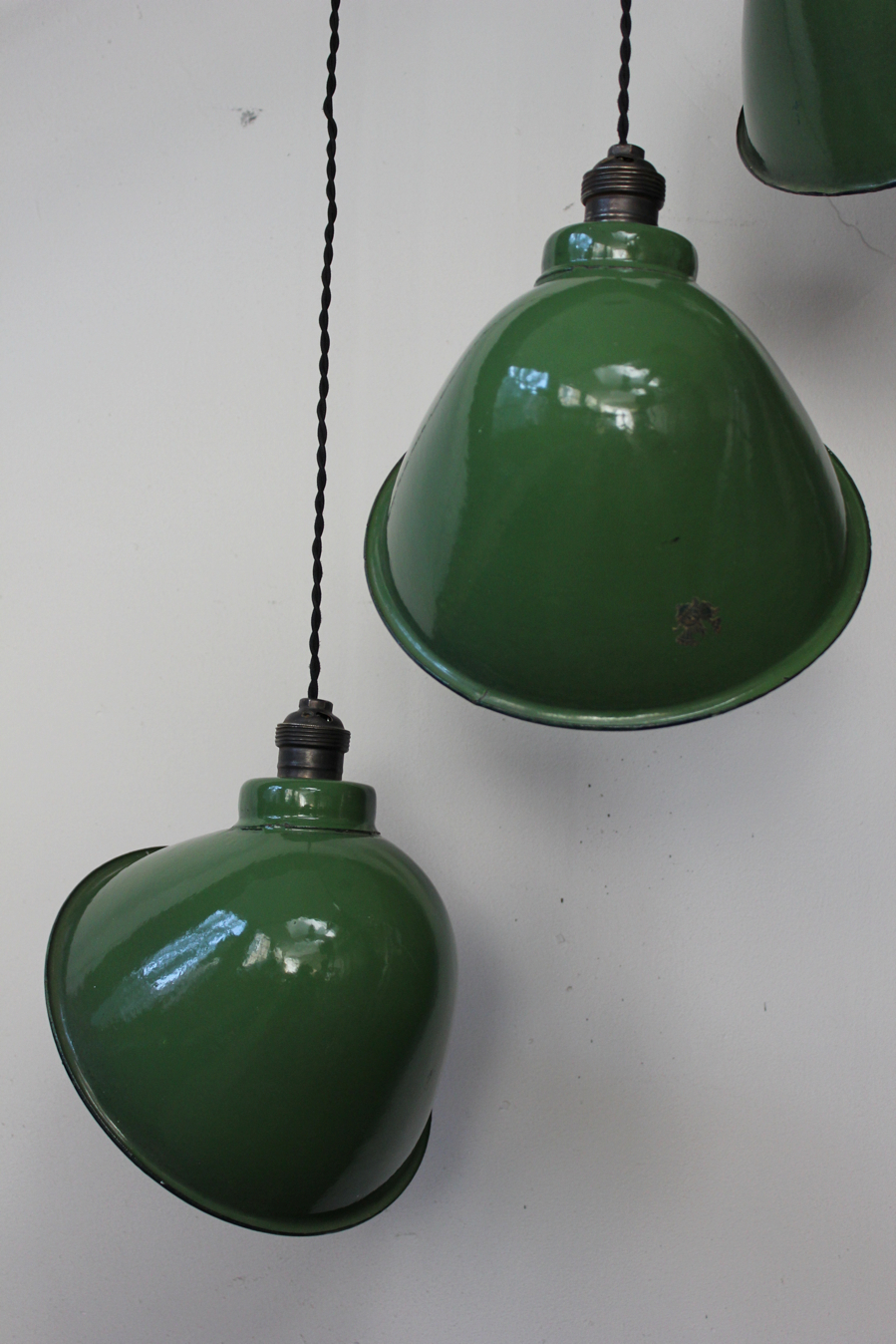 abat jour emaillee lampe industrielle vert bouteille – Image 7