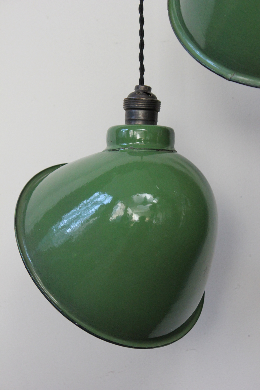 abat jour emaillee lampe industrielle vert bouteille – Image 5