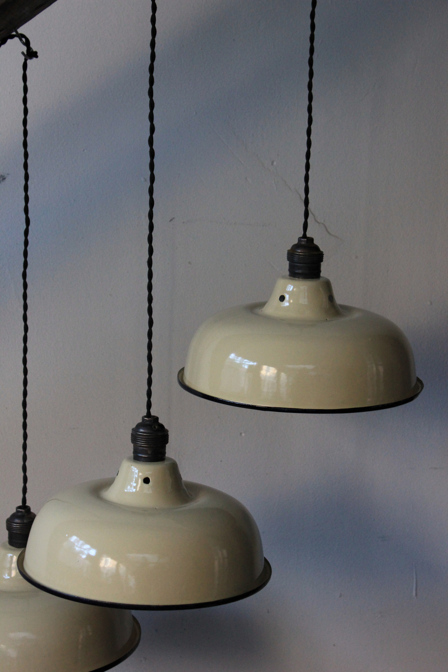 abat jour emaillee lampe industrielle blanc cassé – Image 12