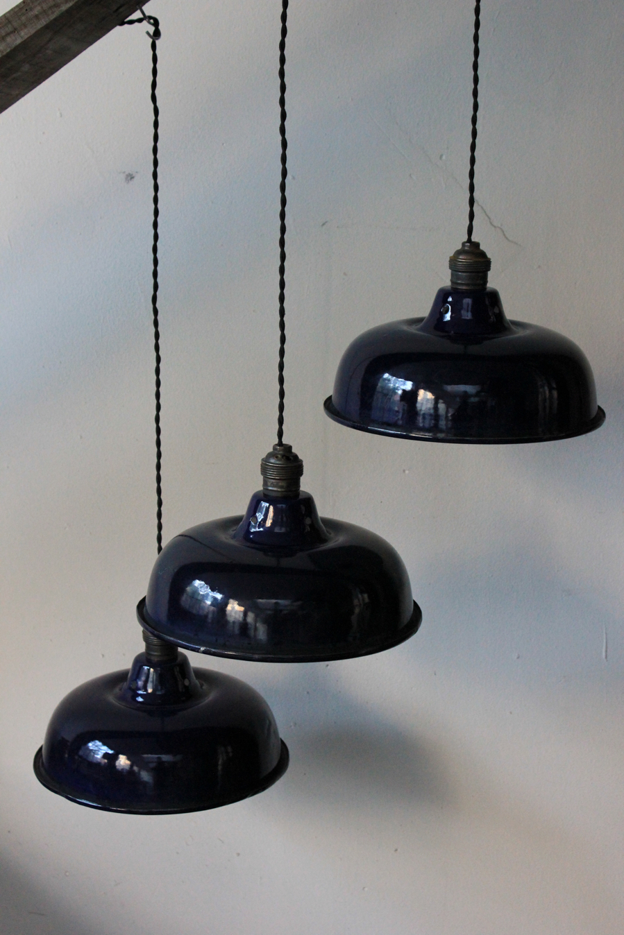 abat jour emaillee lampe industrielle bleu nuit – Image 11