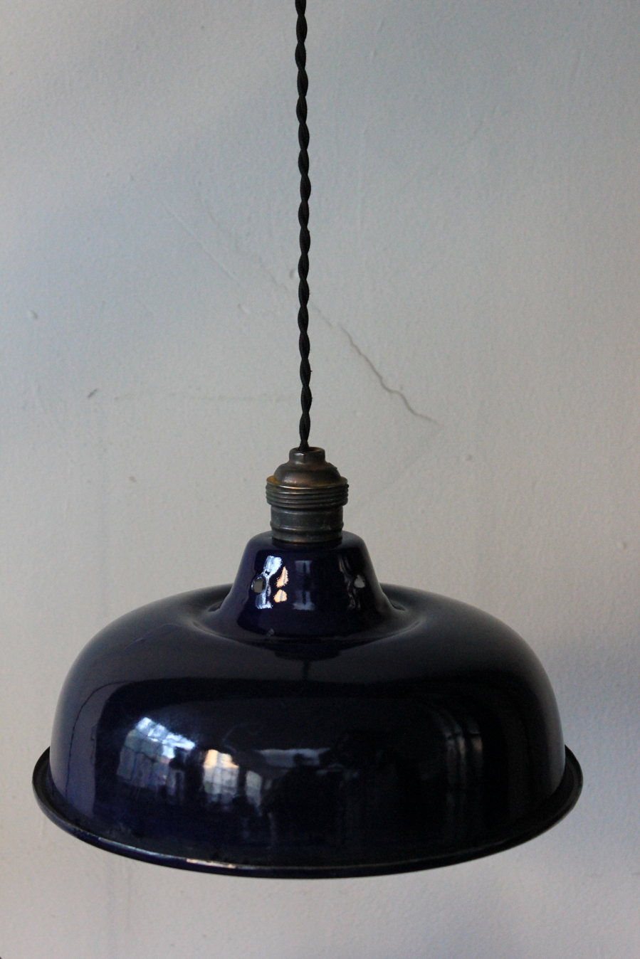 abat jour emaillee lampe industrielle bleu nuit – Image 3