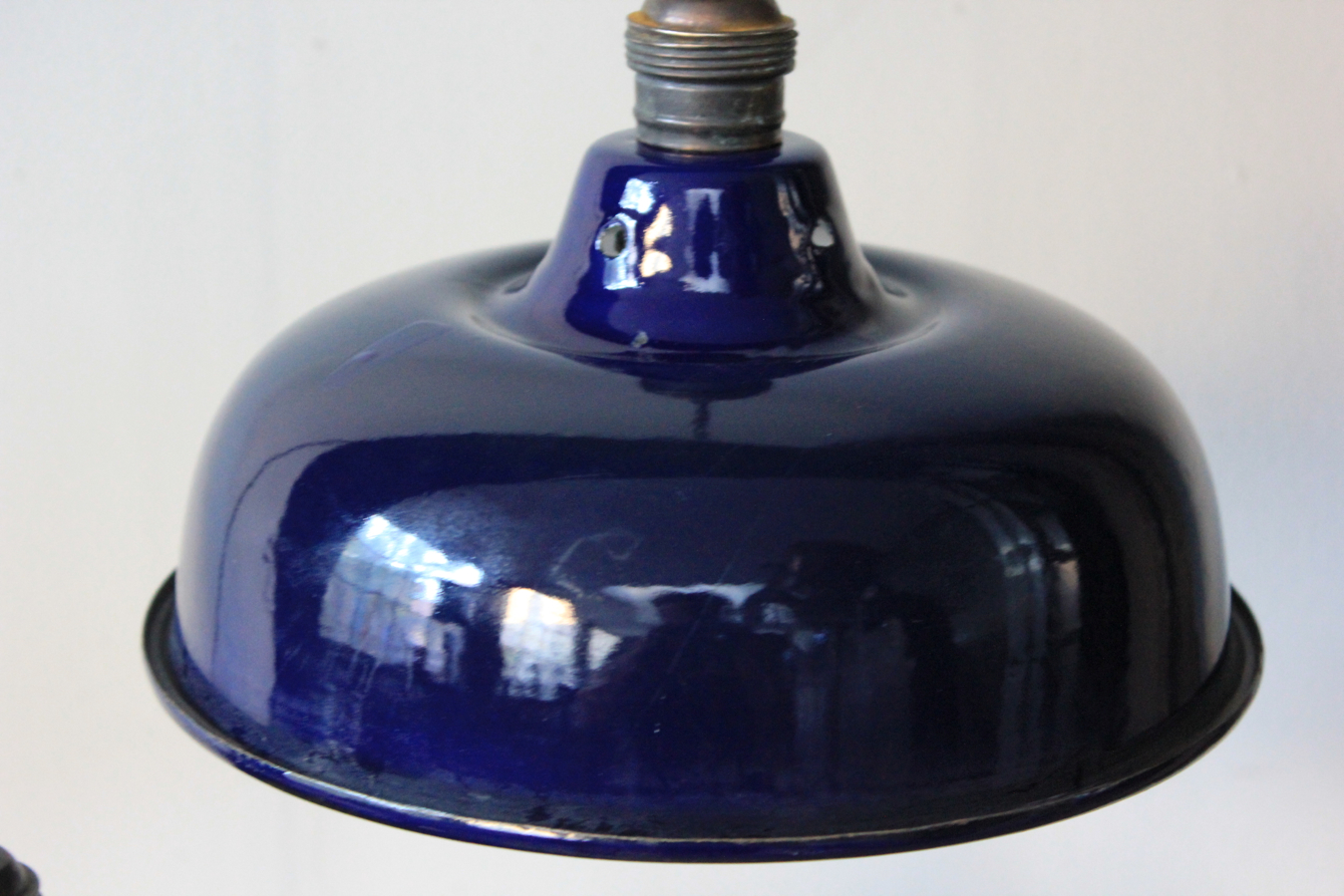 abat jour emaillee lampe industrielle bleu nuit – Image 5