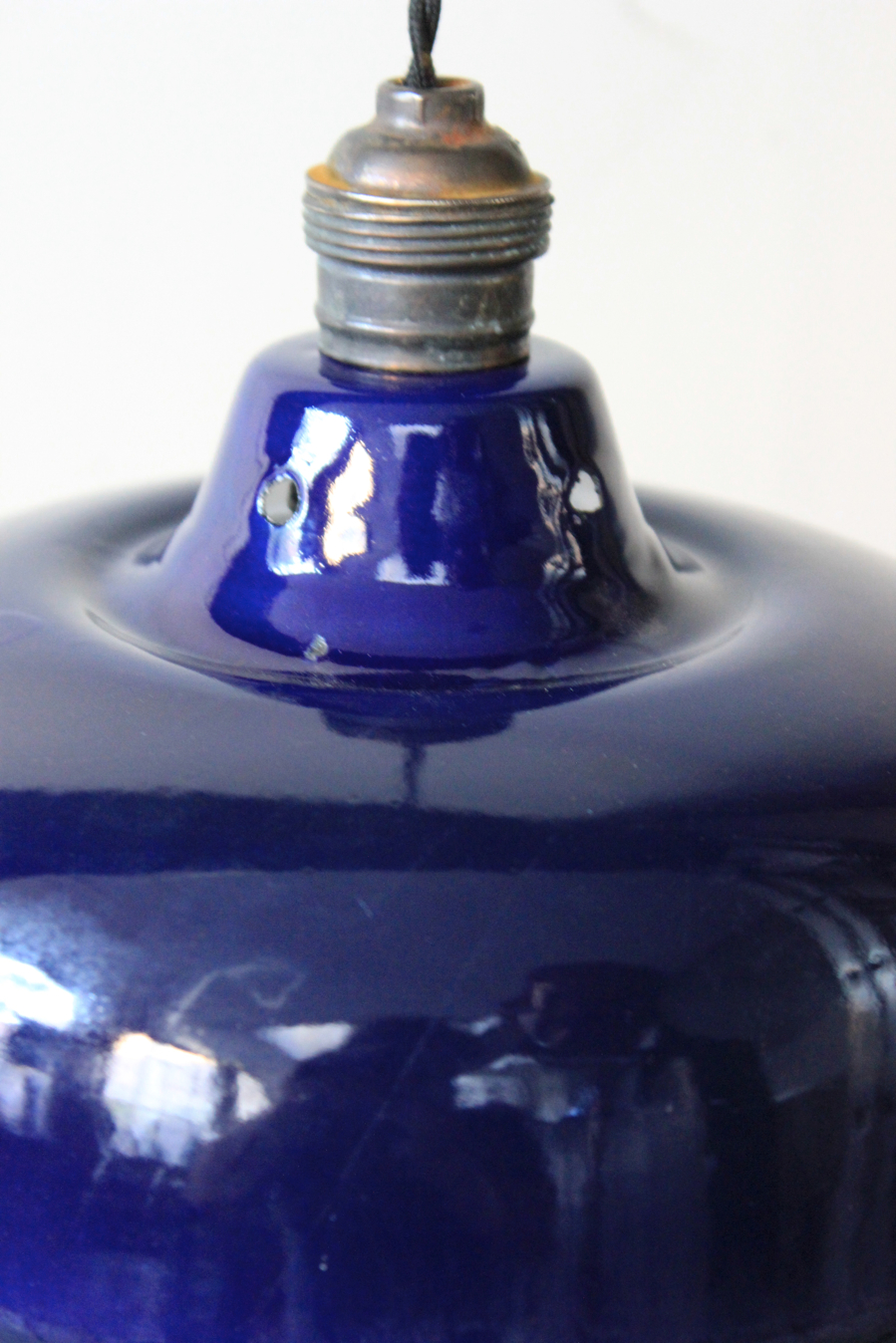 abat jour emaillee lampe industrielle bleu nuit – Image 6