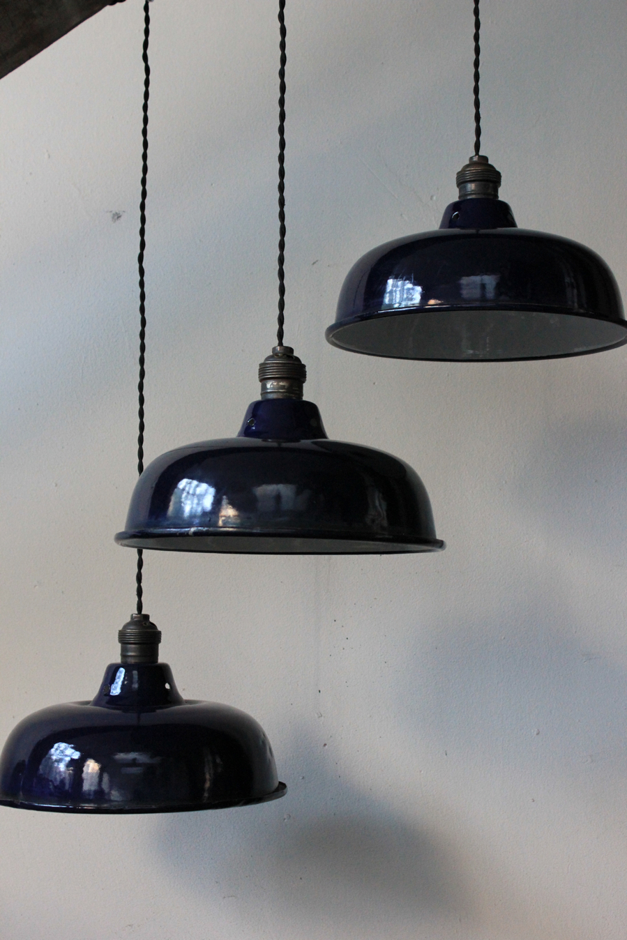 abat jour emaillee lampe industrielle bleu nuit – Image 2