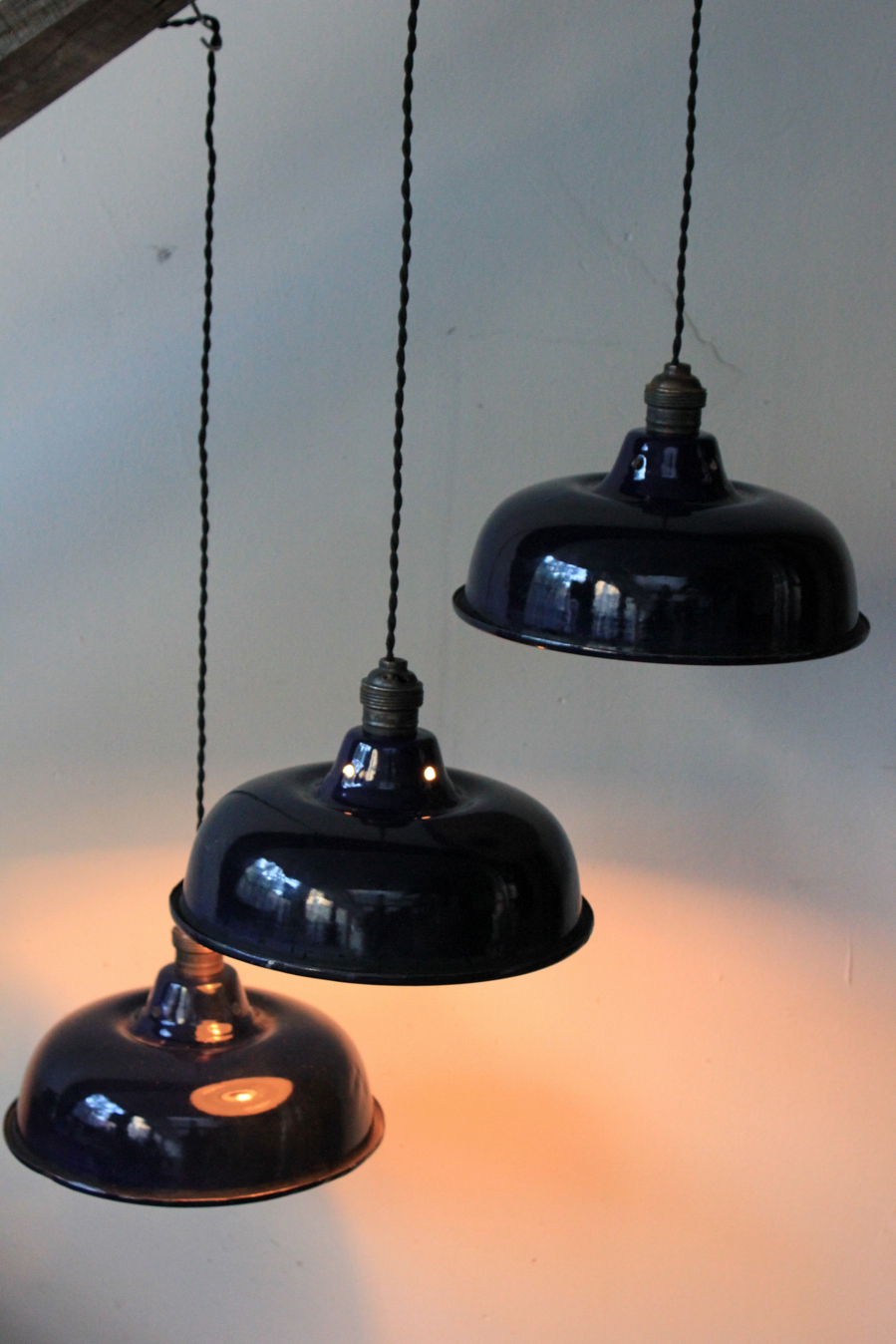 abat jour emaillee lampe industrielle bleu nuit – Image 10