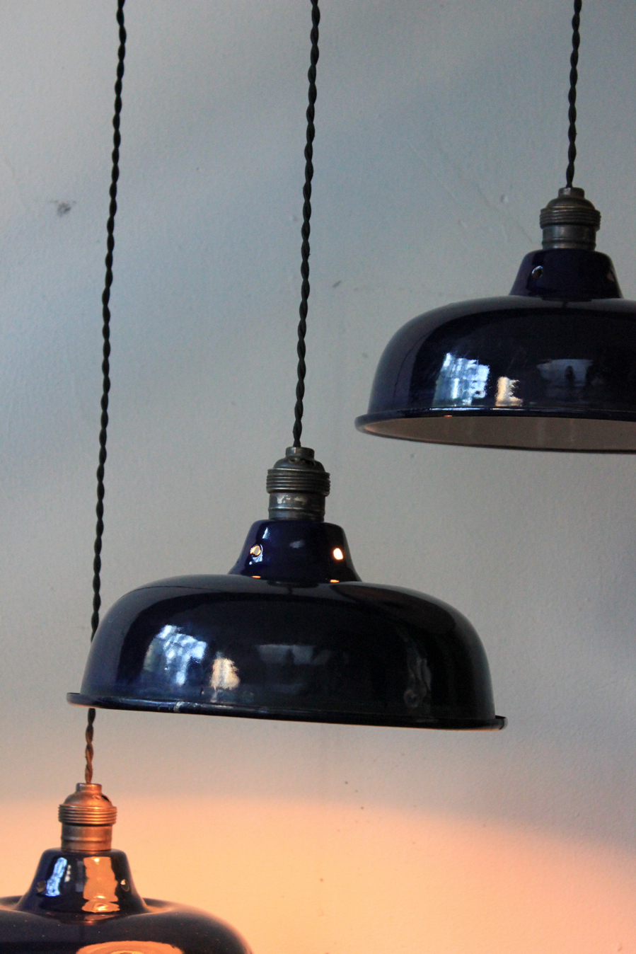 abat jour emaillee lampe industrielle bleu nuit – Image 12