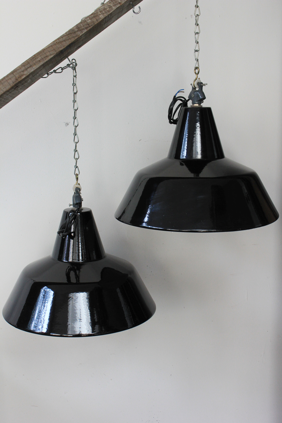 suspension abat jour emaillee noir lampe industrielle bauhaus – Image 2