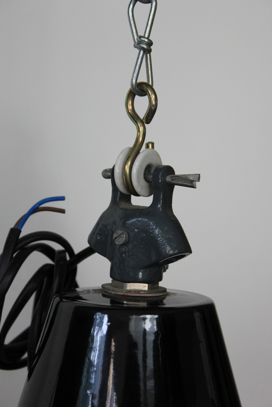suspension abat jour emaillee noir lampe industrielle bauhaus – Image 6