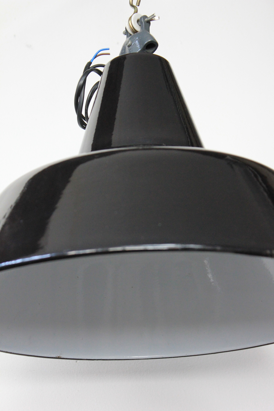 suspension abat jour emaillee noir lampe industrielle bauhaus – Image 8