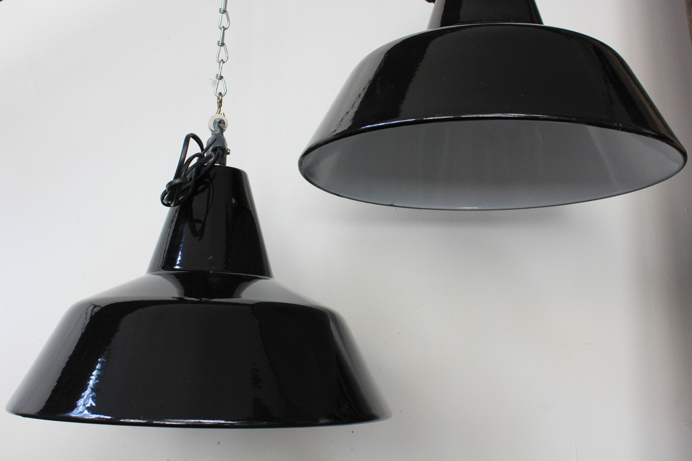 suspension abat jour emaillee noir lampe industrielle bauhaus – Image 11