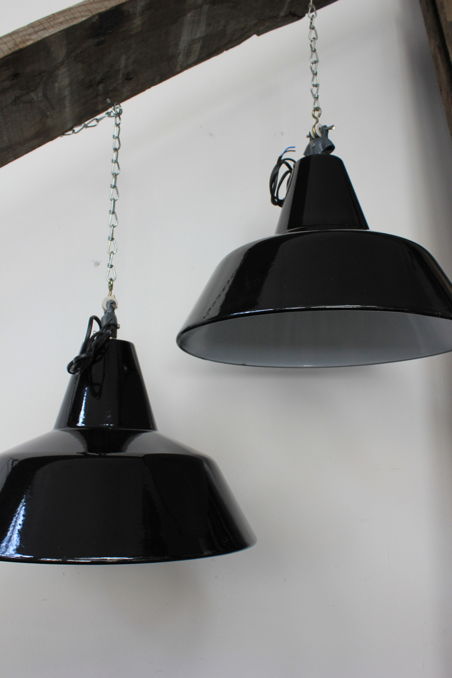 suspension abat jour emaillee noir lampe industrielle bauhaus – Image 9