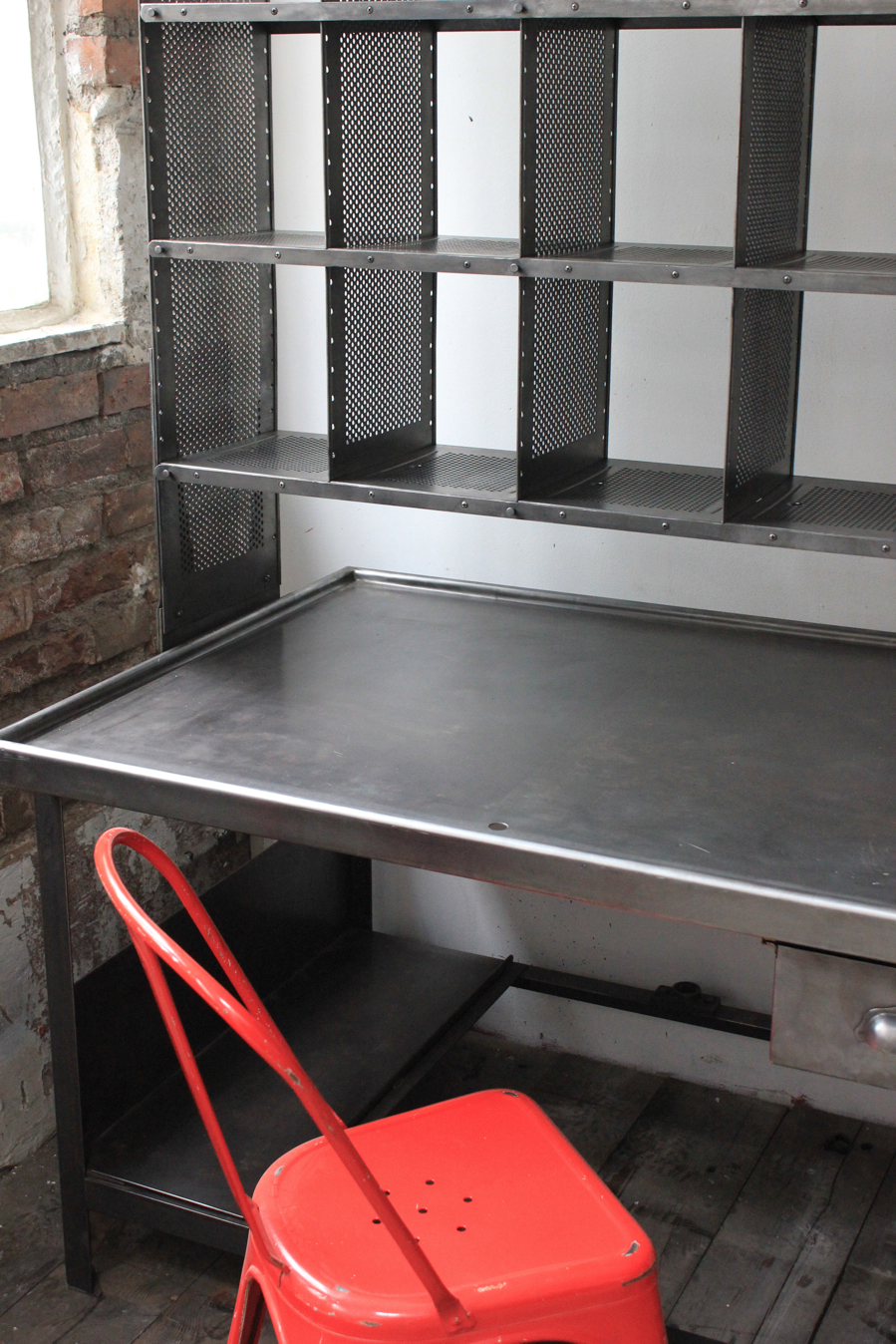 Meuble metier grand bureau tri postal industriel atelier loft – Image 4