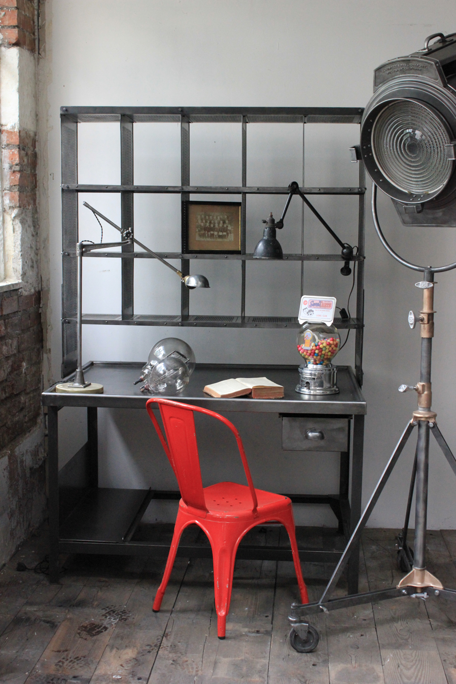 Meuble metier grand bureau tri postal industriel atelier loft – Image 2