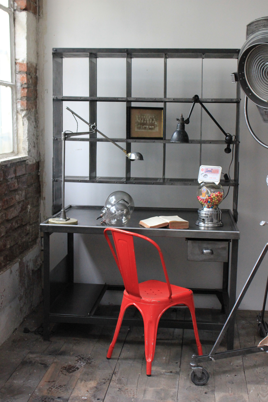 Meuble metier grand bureau tri postal industriel atelier loft – Image 16