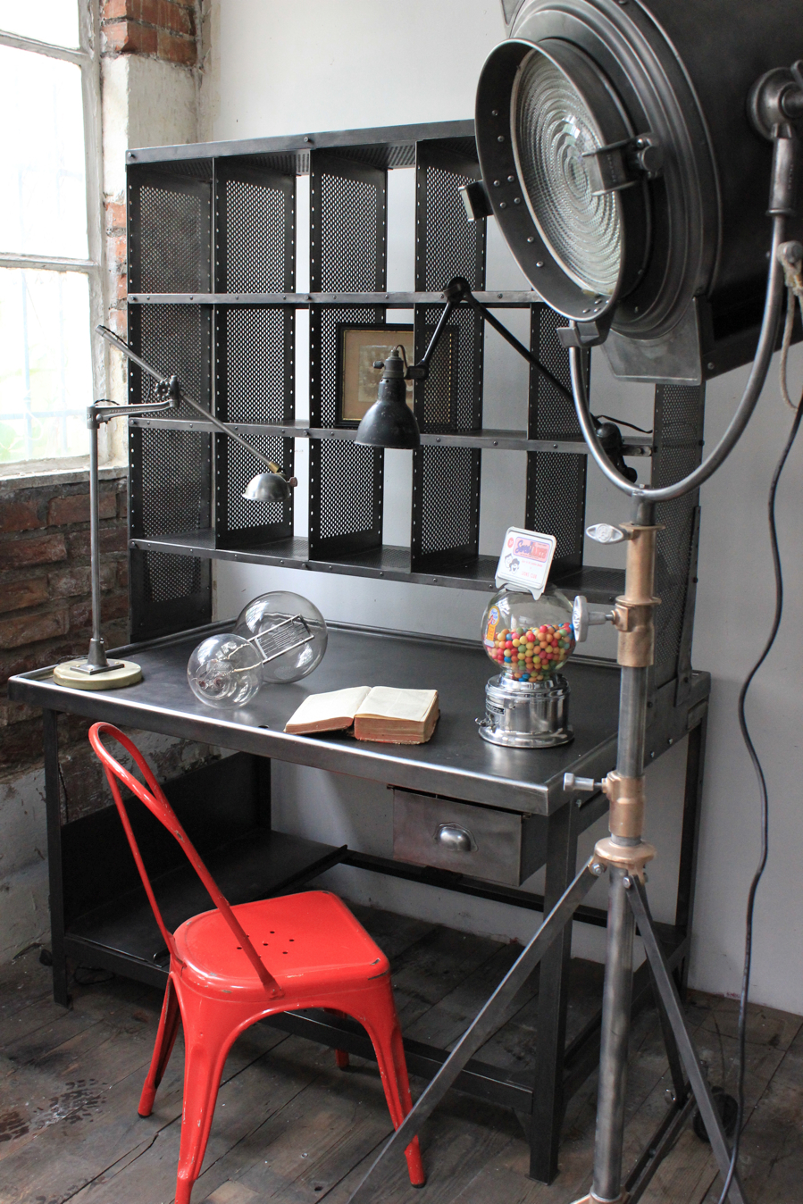 Meuble metier grand bureau tri postal industriel atelier loft – Image 5