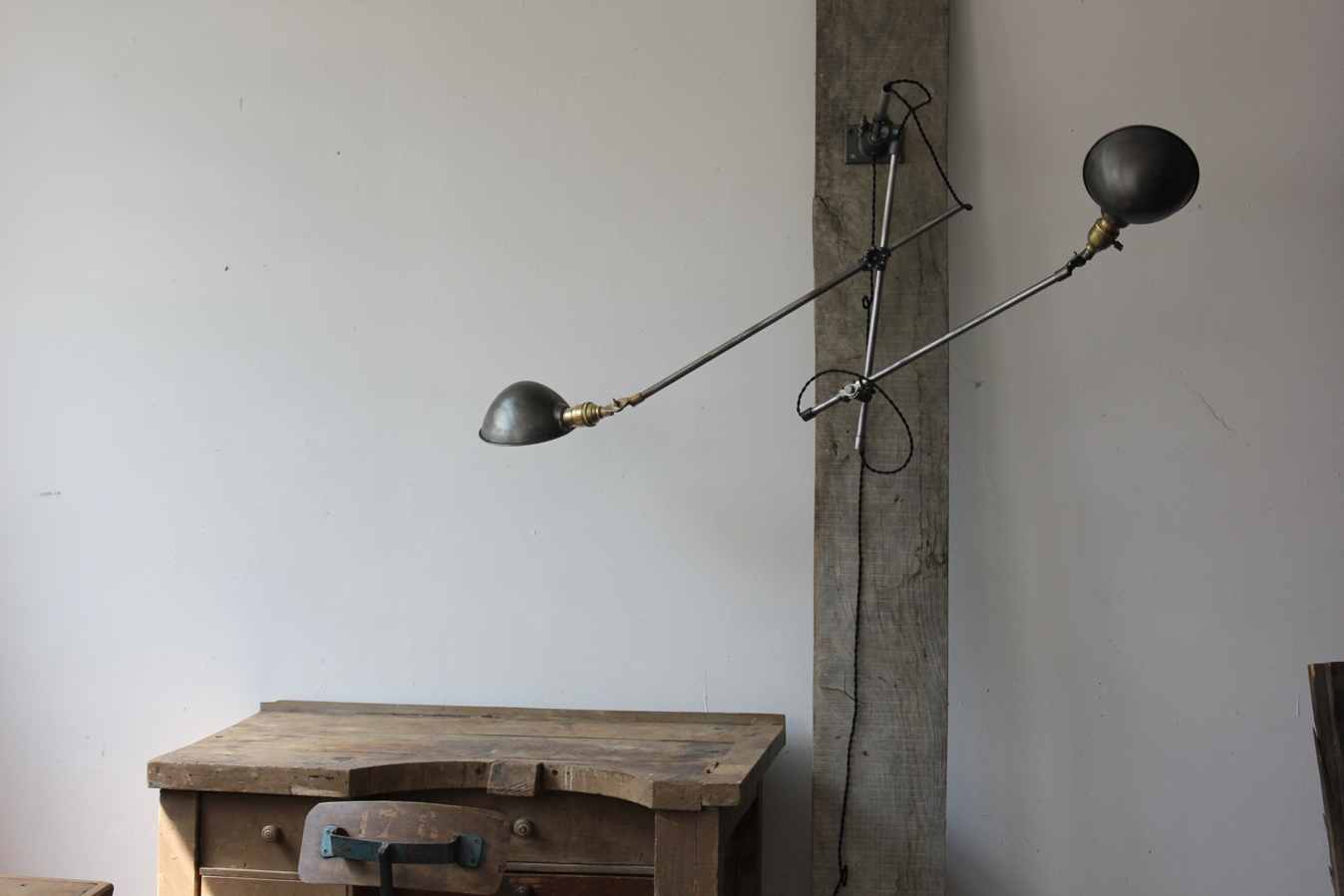 Rare Lampe O.C. White Industrielle fixation murale double applique la lampe de reference a new york dans les loft – Image 2