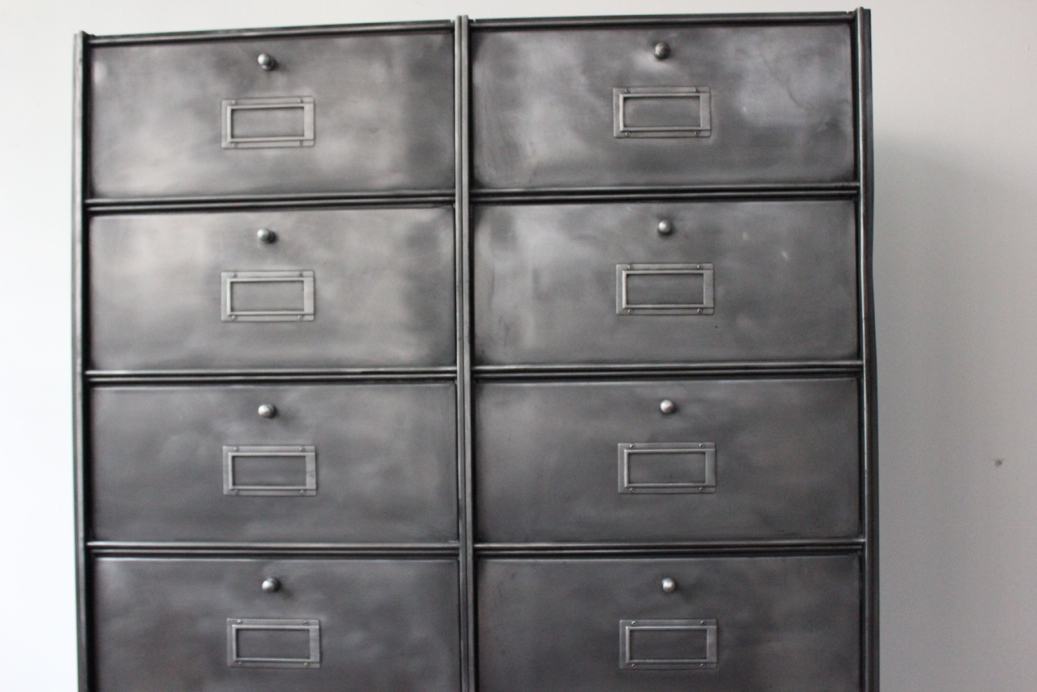 ancien grand meuble 20 casiers industriel a clapet Roneo 50/60 – Image 5