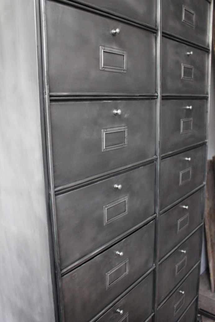 ancien grand meuble 20 casiers industriel a clapet Roneo 50/60 – Image 16