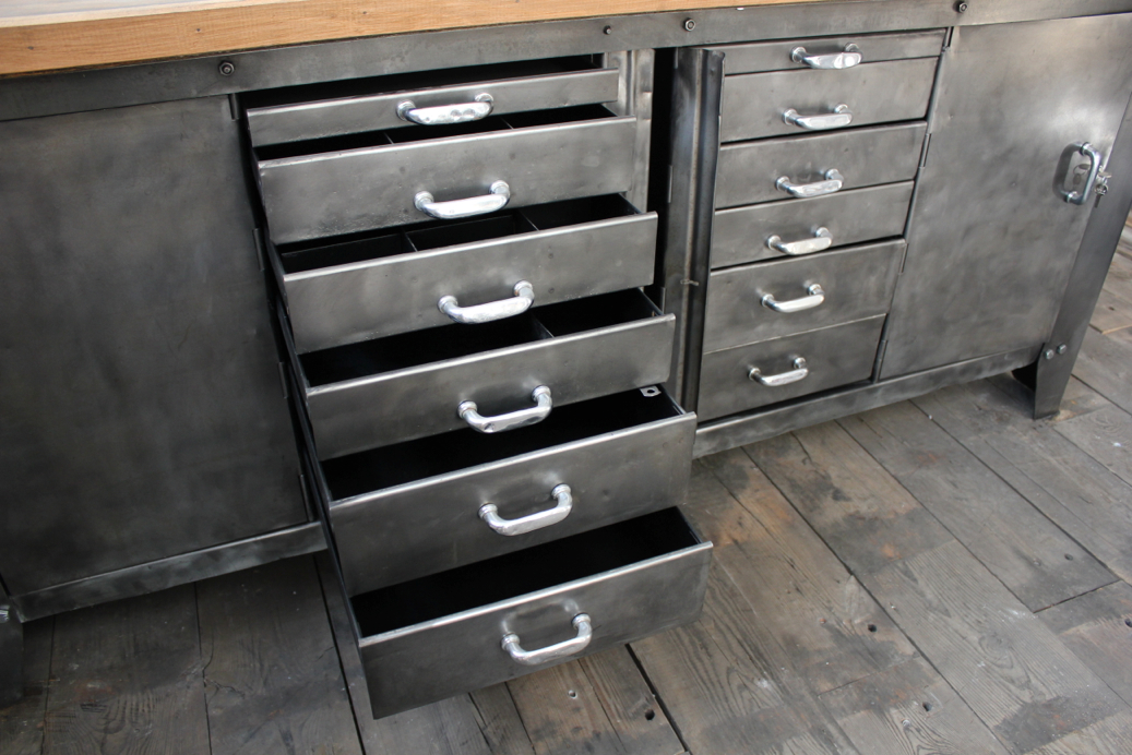 exeptionnel grand etabli industriel biguet atelier Renault – Image 17