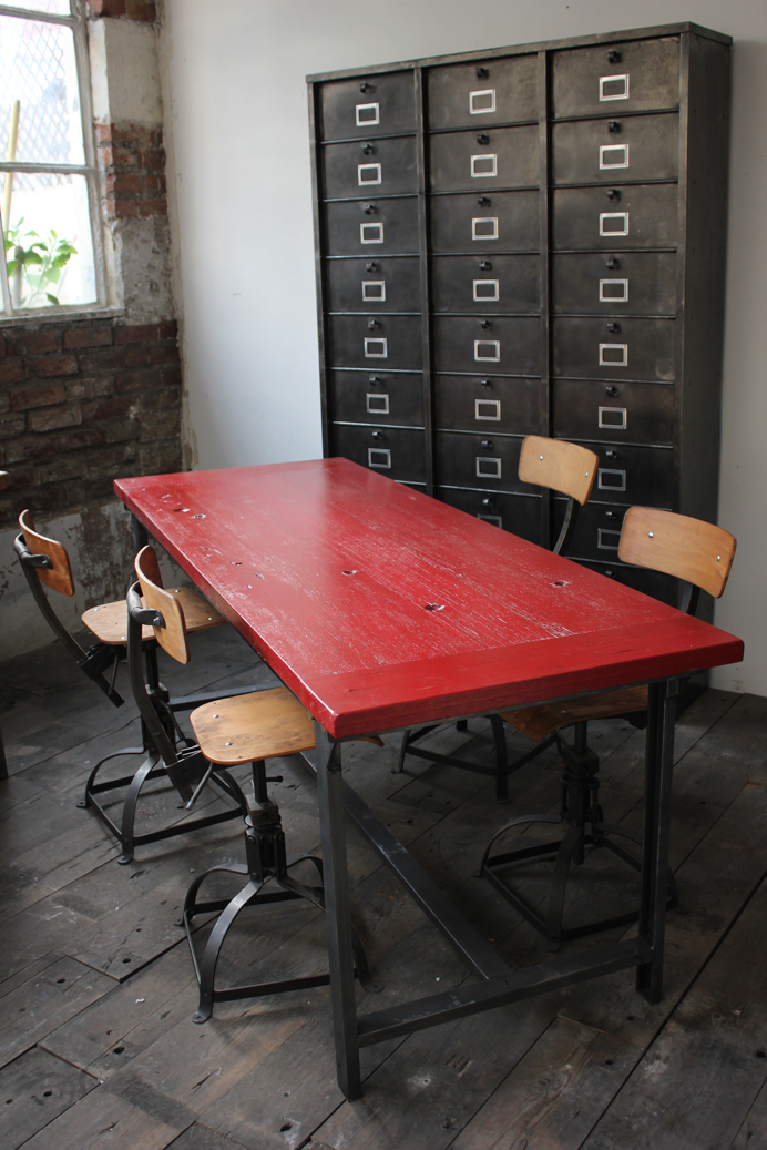 chaise atelier industrielle Bienaise metal et bois – Image 16