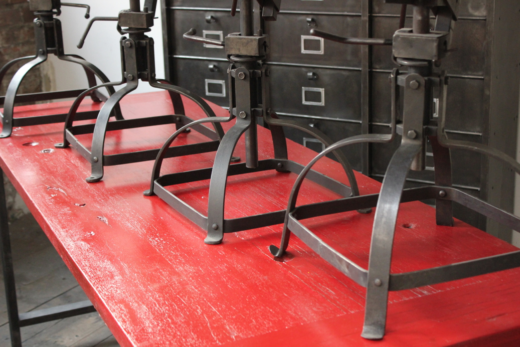 chaise atelier industrielle Bienaise metal et bois – Image 12