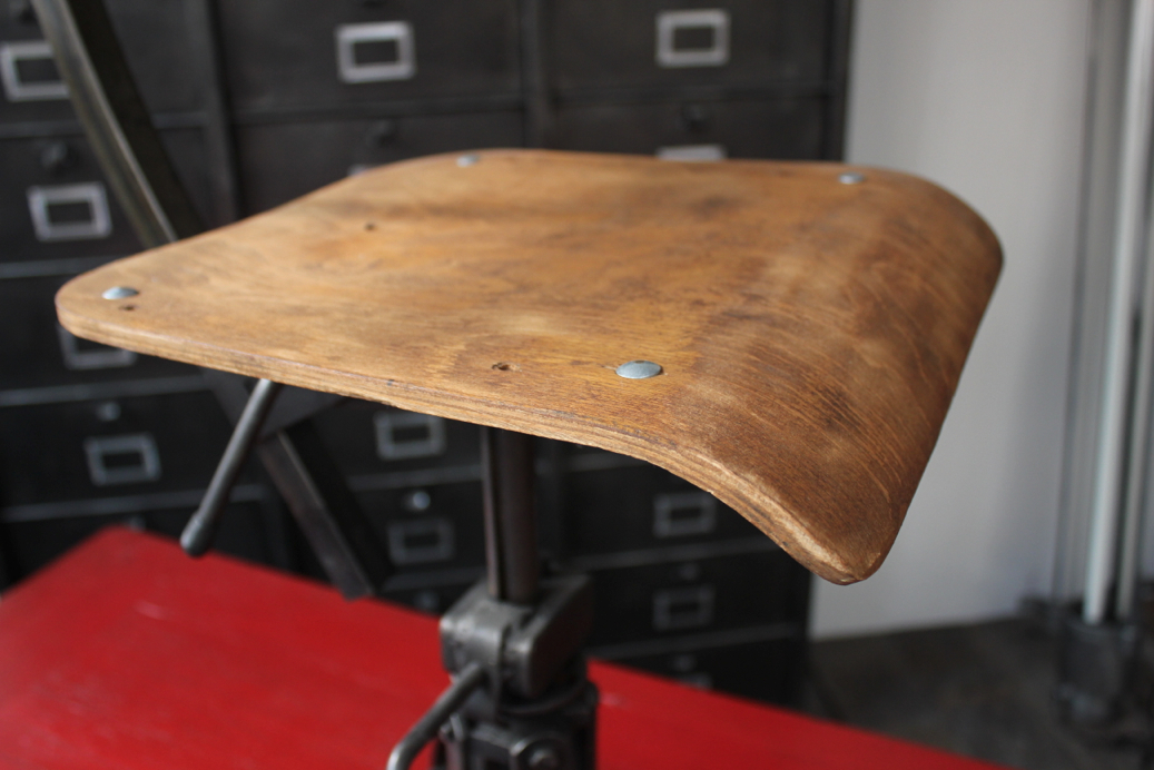 chaise atelier industrielle Bienaise metal et bois – Image 4